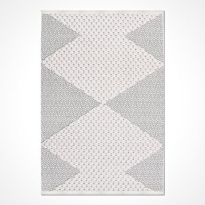 Rey Gri Beyaz Modern Halı - 1854 100x300 cm