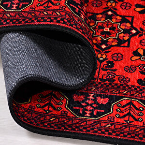 Kırmızı Etnik Desen Baskı Halı - 1086pc