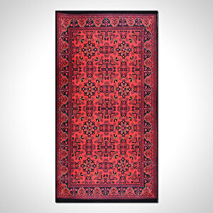 Kırmızı Etnik Desen Baskı Halı - 1086pc 160x230 cm