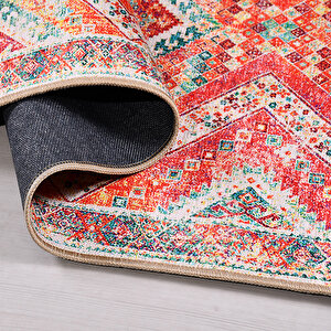 Etnik Desenrenkli Baskı Halı - Mdl892