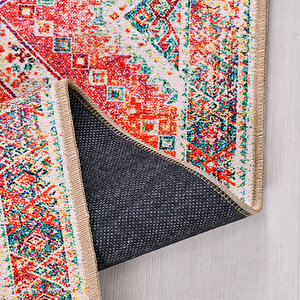 Etnik Desenrenkli Baskı Halı - Mdl892