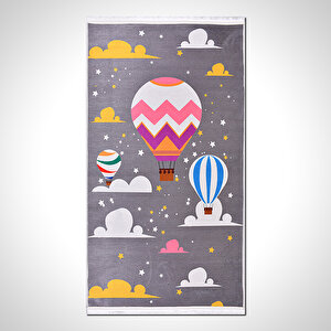 Gri Balon Çocuk Odası Baskı Halı - Kd091
