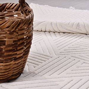 Tuana Ekru Geometrik Desen Halı - Ty05
