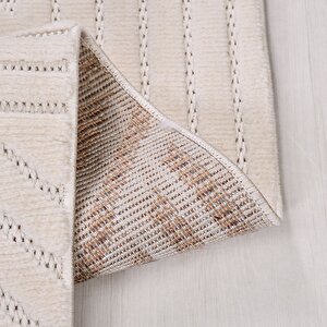 Tuana Ekru Geometrik Desen Halı - Ty05