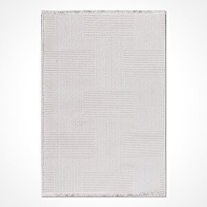 Leyla Çizgili Beyaz Halı - 9331byk 120x180 cm