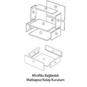 Komodin Parlak Beyaz Çekmeceli Raflı Komodin Yatak Odası