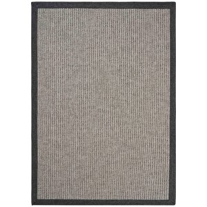 Milano 666 Gri Hasır Dokulu Antre Hol Halısı Bordürlü Mutfak Halısı Kesme Halı Yolluk 80x450 cm