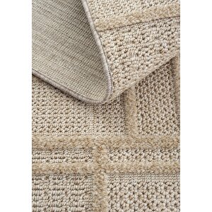 Cool Halı Jerry 03 Bej Bukle Örgülü Salon Halısı Yumuşak Dokulu Hol Halısı Kesme Halı Yolluk