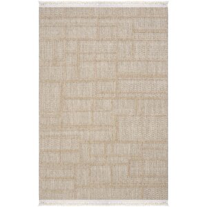 Jerry 03 Bej Bukle Örgülü Salon Halısı Yumuşak Dokulu Hol Halısı Kesme Halı Yolluk 160x200 cm