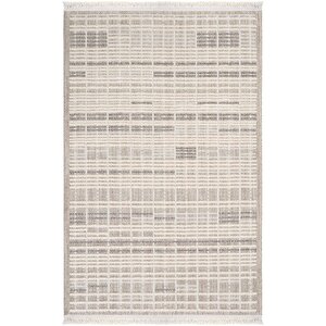 Jerry 04 Bej Gri Bukle Örgülü Salon Halısı Yumuşak Dokulu  Hol Halısı Kesme Halı Yolluk 120x450 cm