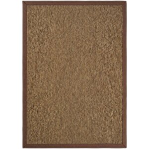 Milano 665 Kahve Hasır Dokulu Antre Hol Halısı Bordürlü Mutfak Halısı Kesme Halı Yolluk 100x450 cm