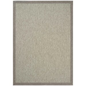 Milano 665 Gri Hasır Dokulu Antre Hol Halısı Bordürlü Mutfak Halısı Kesme Halı Yolluk 200x300 cm