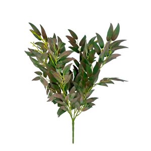 Yapay Çiçek Zeytin Yaprağı Demeti 4 Dallı 50cm Kahve Yeşil