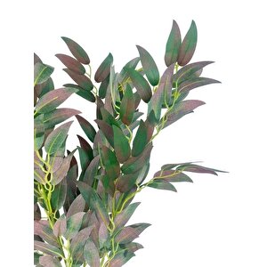 Yapay Çiçek Zeytin Yaprağı Demeti 4 Dallı 50cm Kahve Yeşil
