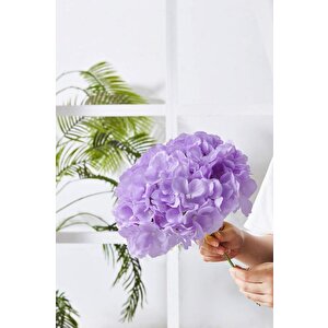 Yapay Çiçek Ortanca Çiçeği Demeti 43 Cm Açık Lila