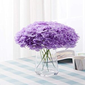 Yapay Çiçek Ortanca Çiçeği Demeti 43 Cm Açık Lila