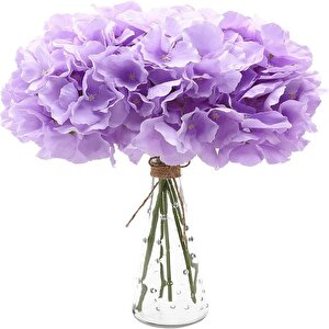 Yapay Çiçek Ortanca Çiçeği Demeti 43 Cm Açık Lila