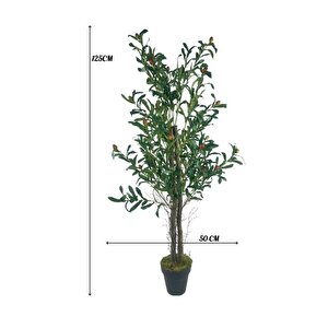 Yapay Zeytin Ağacı 125cm İki Gövdeli Salex Doğal Gerçek Görünümlü Yapay Ağaç