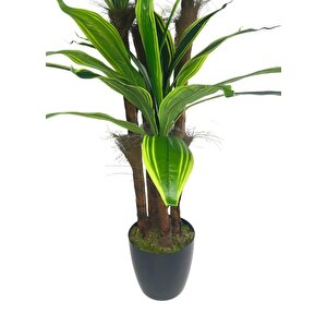 Yapay Ağaç Yukka Sarı Şeritli 4katlı 150cm Salon Çiçeği Yapay Çiçek