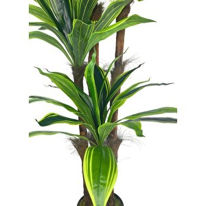 Yapay Ağaç Yukka Sarı Şeritli 4katlı 150cm Salon Çiçeği Yapay Çiçek