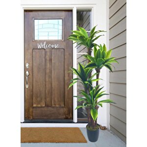 Yapay Ağaç Yukka Sarı Şeritli 4katlı 150cm Salon Çiçeği Yapay Çiçek