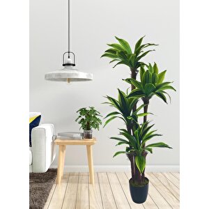 Yapay Ağaç Yukka Sarı Şeritli 4katlı 150cm Salon Çiçeği Yapay Çiçek