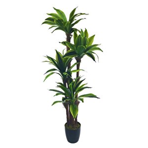 Yapay Ağaç Yukka Sarı Şeritli 4katlı 150cm Salon Çiçeği Yapay Çiçek