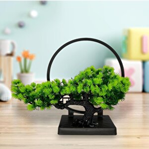 Yapay Çiçek Bonsai Ağacı Çemberli Model Dekoratif Yapay Ağaç Bonzai Yapay Ağaç Masa Ofis Hediyelik