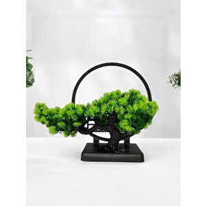 Yapay Çiçek Bonsai Ağacı Çemberli Model Dekoratif Yapay Ağaç Bonzai Yapay Ağaç Masa Ofis Hediyelik