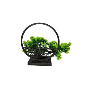 Yapay Çiçek Bonsai Ağacı Çemberli Model Dekoratif Yapay Ağaç Bonzai Yapay Ağaç Masa Ofis Hediyelik