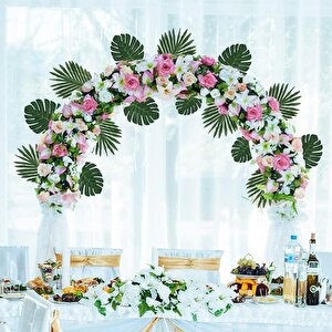 Yapay Çiçek 5 Palmiye Ve 5 Monstera Yaprağı
