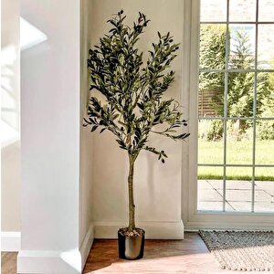 Yapay Zeytin Ağacı 160cm Tek Gövdeli Çalılı Doğal Gerçek Görünümlü Yapay Ağaç
