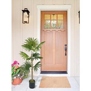 Yapay Ağaç Fanpalm 8yaprak 85*45cm Yelpaze Palmiye Siyah Aleminyum Saksı