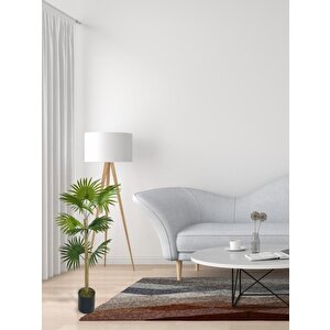 Yapay Ağaç Fanpalm 8yaprak 85*45cm Yelpaze Palmiye Siyah Aleminyum Saksı