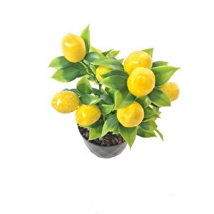 Yapay Çiçek Limon Ağacı Siyah Saksıda Ve Dekoratif