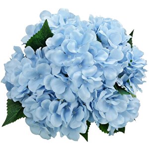 Yapay Çiçek Ortanca Çiçeği Demeti 43 Cm Mavi Açık