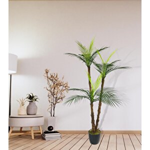 Yapay Ağaç Areka Palmiye 3katlı 3 Dal 18 Yaprak 130cm Salon Çiçeği Yapay Çiçek