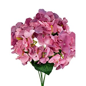 Yapay Çiçek Ortanca Çiçeği Demeti 43 Cm Pembelila