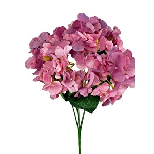 Yapay Çiçek Ortanca Çiçeği Demeti 43 Cm Pembelila