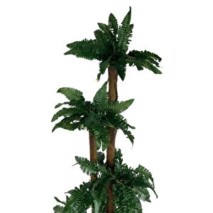 Yapay Ağaç Sıkas Palmiye Siyah Gold Saksılı 4katlı 110cm Salon Çiçeği Yapay Çiçek