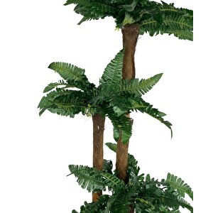 Yapay Ağaç Sıkas Palmiye Siyah Gold Saksılı 4katlı 110cm Salon Çiçeği Yapay Çiçek