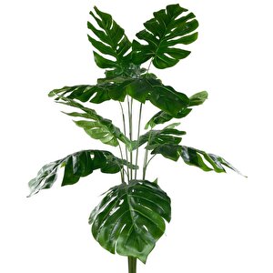 Yapay Ağaç Monstera Ağacı Salon Bitkisi Siyah Gold Metal Vazoda 130 Cm 12 Yaprak
