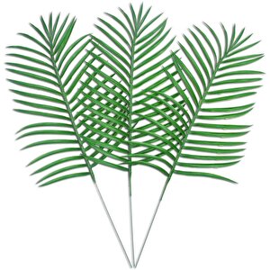 Yapay Çiçek Areka Yaprağı 3 Adet Yapay Yaprak Plastik Palmiye Yaprağı