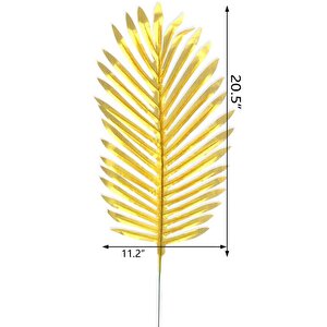 Yapay Çiçek Palmiye Yaprağı Altın Gold Renk 3 Adet Yapay Yaprak