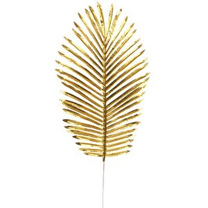 Yapay Çiçek Palmiye Yaprağı Altın Gold Renk 3 Adet Yapay Yaprak