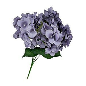 Yapay Çiçek Ortanca Çiçeği Demeti 43 Cm Açık Koyu Lila