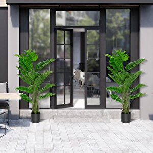 Yapay Ağaç Monstera Deve Tabanı Ağacı 160 Cm 12 Yaprak