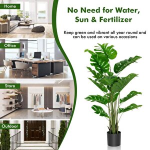 Yapay Ağaç Monstera Deve Tabanı Ağacı 160 Cm 12 Yaprak
