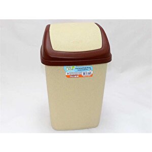 Polytime Sallanır Kapak Ofis Banyo Mutfak Bahçe Çöp Kutusu Kovası / 50 Litre / Krem / 68 X 41 X 33 Cm.