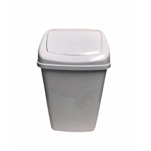 Polytime Sallanır Kapak Ofis Banyo Mutfak Bahçe Çöp Kutusu Kovası / 35 Litre / Beyaz / 57x38x30 Cm.